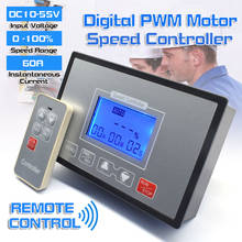 Controle de velocidade do motor, temporização, controle remoto reversível, lcd, display digital inteligente, 0 ~ 100%, ajustável, 60a, pwm dc, 12v, 24v, 36v, 48v 2024 - compre barato