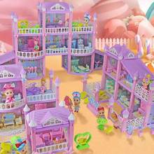 Princess Villa Diy Doll House violet Castle Game Room With Doll Kit Assembly Doll House Girl Toy Birthday Gift Family toys 2024 - buy cheap