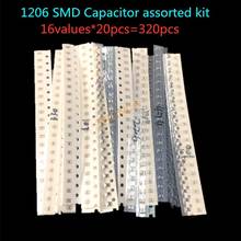 Бесплатная доставка набор SMD конденсаторов 1206, 16 значений * 20 шт. = 3 20 шт. набор образцов 10PF-22UF 2024 - купить недорого