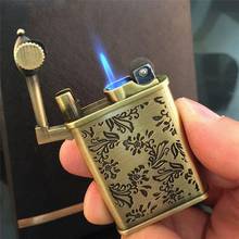 Ultra Thin Metal Torch Pocket Lighter Jet Turbo Butane Gas Cigar Pipe Lighter Windproof Straight Fire Cigar Cigarettes Lighter 2024 - buy cheap