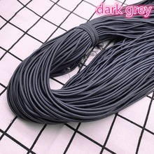 Banda elástica redonda de alta elasticidad, cordón elástico para fabricación de joyas, accesorios de bricolaje, 5 yardas, 2mm, 2,5mm, color gris oscuro 2024 - compra barato