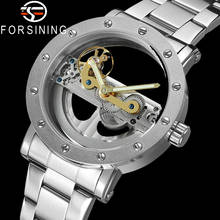 Forsining relógio de pulso mecânico automático, militar, masculino, de marca de luxo, transparente, 9418e 2024 - compre barato