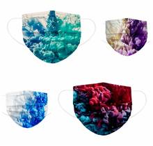 10/50pcs Adult Disposable Mask Tie-dye Gradient Printed Three-layer Non Woven Halloween Cosplay Face Masks Masque Mascarilla 2024 - buy cheap