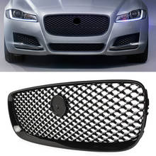Rejilla superior para radiador delantero de coche, moldura Exterior de ABS, color negro brillante, Para Jaguar XF, XFR, X260, 2016, 2017, 2018, 2019, 2020 2024 - compra barato