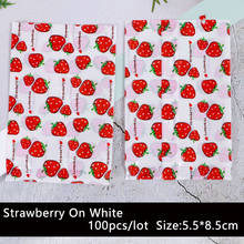 100pcs/lot Cookies Bag Candy Handmade Food Pack White Frosted Cute Fruit Strawberry Homemade Baking Biscuit Party Supplies Pack 2024 - buy cheap