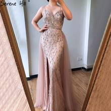 Diamond Beading Sexy Evening Gowns for Women 2020 Pink Mermaid V-Neck Sleeveless Sparkle Formal Dress Serene Hill BLA70564 2024 - buy cheap