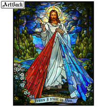 5d diamond painting jesus religion stained glass painting full square / round diamond embroidery mosaic christ leader home decor 2024 - buy cheap