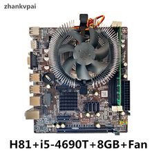 Conjunto placa-mãe h81 lga 1150, 1 peça x 8gb, 1600mhz, ddr3, com memória de ventilador e desktop, sata iii, vga 2024 - compre barato