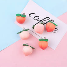 2pcs Kawaii Soft Clay Peach Food Earring Charms Lovely Fruit Necklace Keychain Pendants Accessory Diy For Jewelry Make 2024 - buy cheap