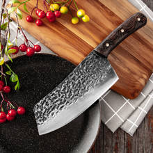New Handmade Forged Hammer Stripe Kitchen Knife Steel Forged Chinese Knife Meat Cleaver Vegetable Chopper Knife Kitchen Tool 2024 - buy cheap