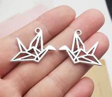 20pcs/lot--27x19mm, Antique silver plated Paper Crane charms,DIY supplies, Jewelry accessories 2024 - buy cheap