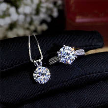 Conjunto de joias de diamante capacidade 3ct, colar de prata esterlina 925, para casamento e noivado, joia de moissanite 2024 - compre barato