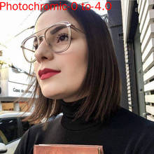 -1.0 to -6.0 Photochromic Myopia Prescription Glasses Women Men Alloy Frame Spectacles For Shortsighted With Dioptre NX 2024 - buy cheap