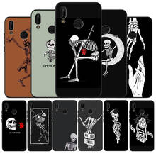 A living skull Soft Silicone black Phone Case For Huawei P9 P10 P20 P30 P40 lite P20 P30 P40 pro Y9 Y6 P smart 2019 2024 - buy cheap