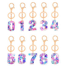 Fashion Number Pendant Key Chains Rings Acrylic Acrylic Car Keychains Charm Bag Cute Party Gift Accessories 2020 New 2024 - buy cheap