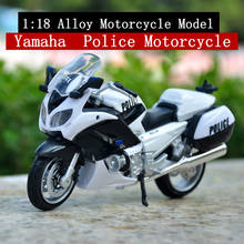 Maisto 1:18 Yamaha полицейский автомобиль оригинальная Авторизованная модель мотоцикла из сплава игрушечный автомобиль Коллекционирование 2024 - купить недорого