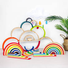 Brinquedo educacional para crianças, grande empilhador de arco-íris para crianças, blocos de construção criativos do arco-íris montessori 2024 - compre barato