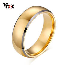 Vnox Not Scratch Real Tungsten Carbide Wedding Bands Ring Gold Color 2024 - buy cheap