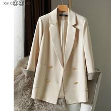 Fashion Spring Autumn Suit Coat Women Korean Version British Style Retro Double Breasted Loose Suits Jacket 2024 - buy cheap