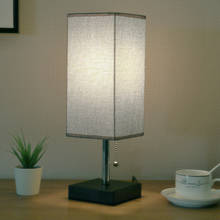 Современная простая квадратная льняная настольная лампа, прикроватная светодиодная Маленькая ночная настольная лампа, винтажный декоративный Настольный светильник 2024 - купить недорого