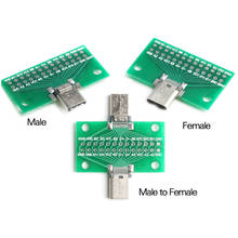 Adaptador de placa PCB de prueba 24P USB 3,1 tipo C macho hembra, toma de conector de 2,54mm para transferencia de datos 2024 - compra barato