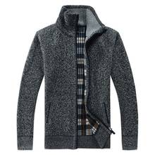 2019 Autumn Winter Men Cardigan Sweater Coat Faux Fur Wool Sweater Jackets Men Zipper Knitted Thick Coat Casual Knitwear M-3XL 2024 - buy cheap