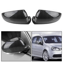 Tapas de espejo retrovisor para VW Golf 5 MK5 Jetta 2006-2011, reemplazo automático, 2 piezas, cubierta de espejo lateral de fibra de carbono 2024 - compra barato