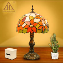 Lámpara de mesa Tiffany, sala de estar Barroco europeo vitral clásico para, E27, 110-240V 2024 - compra barato