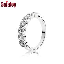 Seialoy изысканное тонкое блестящее женское кольцо модное свадебное юбилейное женское серебряное кольцо для пар подарок на день матери ювелирное изделие 2024 - купить недорого