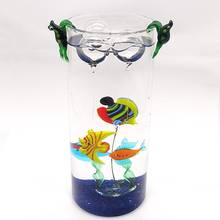 Estátua de decoração para aquário, estatueta de vidro flutuante artesanal de peixes tropicais em miniatura, acessórios de decoração marinha 2024 - compre barato