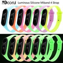 BOORUI Luminous Mi band 3 4 5 6  Strap mi4 watchbands accessories Night Light Replacement for Xiaomi miband 3 4 5 6 smartband 2024 - buy cheap