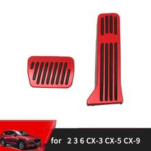 Aluminium Alloy No Drilling Accelerator Pedal Covers,Brake Foot Pedal Pads 2 Pcs(Red) for Mazda 2 3 6 CX-3 CX-5 CX-9 2024 - buy cheap