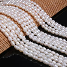 Cuentas de perlas blancas ovaladas de grado A / AA/AAA, joyería Simple y elegante, regalo, tamaño 5-6mm, novedad 2024 - compra barato