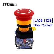 Emergency stop 22mm button switches 1NO 1NC red mushroom 10A  Equipment Lift Elevator on off switch button LA38-11ZS 2024 - buy cheap