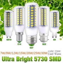 Bombilla LED de maíz de alto brillo, luces blancas frías/cálidas, E27, B22, GU10, E14, G9, 7W a 30W, AC110V/220V, D30 2024 - compra barato