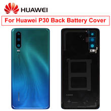 Оригинальная крышка аккумулятора для Huawei P30 + стеклянный объектив камеры для Huawei P30 задняя дверь запасные части для ремонта 2024 - купить недорого