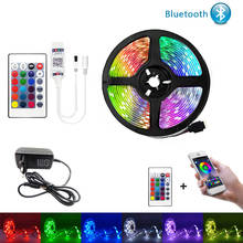 Tira de luces LED RGB con Bluetooth 5050, 5M, 10M, 15M, 20M, Wifi, SMD, Flexible, impermeable, controlador IR, diodo de cinta LED CC de 12V 2024 - compra barato