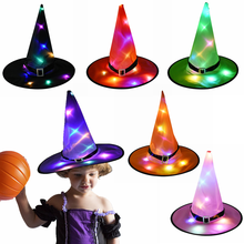 Halloween LED Witch Hats Colorful Glowing Lights Cap Halloween Christmas Party LED Glowing Festival Hat Tree Decoration Supplies 2024 - buy cheap