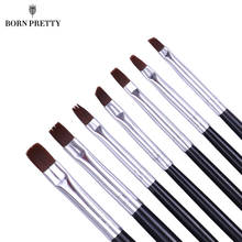 7Pcs UV Gel Nail Drawing Brush Set Painting Pen Gradient Gel Liner Black Acrylic Handle Nail Art  Tools Set 2024 - buy cheap