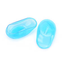 Cobertura de orelha de silicone transparente azul, 2 peças protetor de tintura de cabelo para proteção de cor de salão 2024 - compre barato
