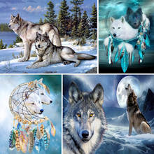 Diamond painting "wolf" animal 5D DIY full square diamond embroidery kit rhinestone cross stitch decoration mosaic picture gift 2024 - buy cheap