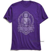 Camiseta entallada de algodón para hombre, prenda de vestir, de media tonalidad, con estampado de Buda de la marca gantama, ideal para regalo del día de Año Nuevo, color púrpura, novedad de 2018 2024 - compra barato