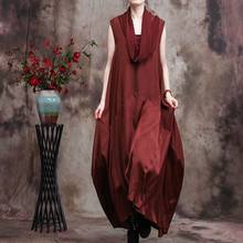 Novo design 2021 original para mulheres vestido longo irregular estampa boho vestido vintage maxi vestido sem mangas robe vintage 12133 2024 - compre barato