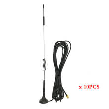 Antena magnética para enrutador externo, conector macho GSM, 700-2700MHz, 12dBi, 2G, 3G, 4G, LTE, TS9, CRC9, SMA, 3M, 5M, 10 Uds. 2024 - compra barato