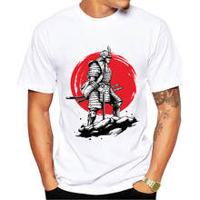 Мужская футболка с коротким рукавом, с рисунком воина самурая 2024 - купить недорого