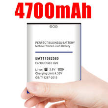 Bateria bat17582580 da substituição de 4700mah para o telefone de doogee x20 x20l 2024 - compre barato