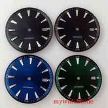 33.2mm Sterile Watch Dial Fit 21 Jewels NH35 NH36 Automatic Movement Date Window Black/Blue/Green Color Green Luminous Marks 2024 - buy cheap