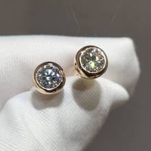 Pure 18K Rose Gold Studs Moissanite Earrings DF Color excellent cut moissanite Engagement wedding Bubble earrings 2024 - buy cheap