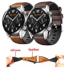 Huawei-pulseira de relógio gt 2 para samsung, galaxy watch 46mm, s3, frontier amazfit gtr 47mm/stratos/pace, silicone + pulseira de couro 2024 - compre barato
