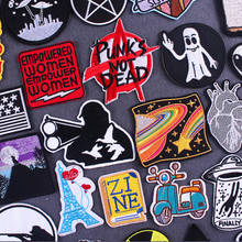 Hippie Letter Patch Space Iron On Patches On Clothes Punk Rock Sticker Applique DIY Heart Embroidered Patches Cloth Stripes 2024 - buy cheap